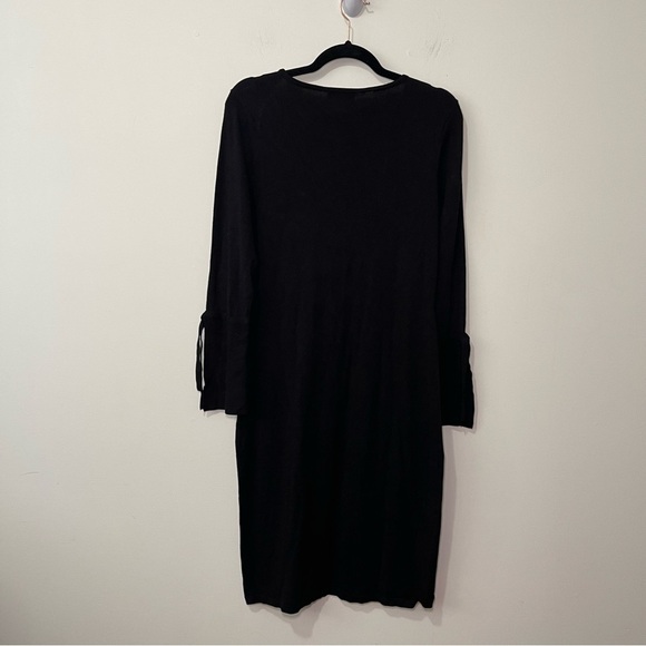 Calvin Klein Women’s Black Knit Dress Tie Sleeve Detail formal party Size M - Picture 6 of 8